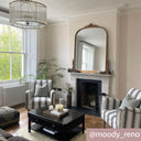 Large Arch Antique Gold Ornate Overmantle Mirror - 152cm x 128cm