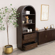 Large Arched Dark Wood Freestanding Storage Cabinet - Kingsley Range