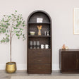 Large Arched Dark Wood Freestanding Storage Cabinet - Kingsley Range