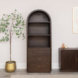 Large Arched Dark Wood Freestanding Storage Cabinet - Kingsley Range