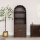 Large Arched Dark Wood Freestanding Storage Cabinet - Kingsley Range