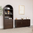 Large Arched Dark Wood Freestanding Storage Cabinet - Kingsley Range