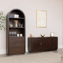 Large Arched Dark Wood Freestanding Storage Cabinet - Kingsley Range