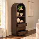 Large Arched Dark Wood Freestanding Storage Display Cabinet - Kingsley Range