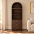 Large Arched Dark Wood Freestanding Storage Display Cabinet - Kingsley Range