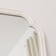 Large Arched White Washed Distressed Wooden Frame Wall &amp; Leaner Mirror - 90cm x 145cm