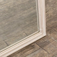 Large Arched White Washed Distressed Wooden Frame Wall &amp; Leaner Mirror - 90cm x 145cm