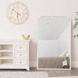 Large Arched White Washed Distressed Wooden Frame Wall &amp; Leaner Mirror - 90cm x 145cm