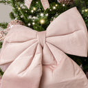 Large Baby Pink Velvet Christmas Bow - 30cm x 45cm