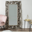 Large Baroque-style Silver Wall / Floor Mirror 90cm x 168cm