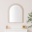 Large Beige Arched Wall Mirror - 90cm x 75cm