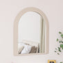 Large Beige Arched Wall Mirror - 90cm x 75cm