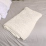 Large Cream Braid Design Knitted Throw - 160cm x 150cm