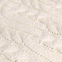 Large Beige Braid Design Knitted Throw - 160cm x 150cm