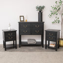 Large Black 4 Drawer Chest of Drawers & Pair of Bedside Tables - Briggs Range
