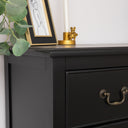Large Black 4 Drawer Chest of Drawers &amp; Pair of Bedside Tables - Briggs Range