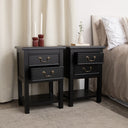 Large Black 4 Drawer Chest of Drawers &amp; Pair of Bedside Tables - Briggs Range