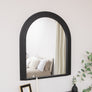 Large Black Arched Wall Mirror - 90cm x 77cm