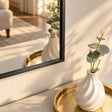 Large Black Framed Arched Wall Mirror 92cm x 91cm