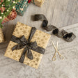 Large Black &amp; Gold Striped Ribbon Christmas Garland - 270cm (2.7m / 106.3')