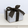 Large Black & Gold Striped Ribbon Christmas Garland - 270cm (2.7m / 106.3')