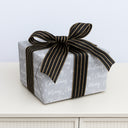 Large Black & Gold Striped Ribbon Christmas Garland - 270cm (2.7m / 106.3')