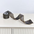 Large Black &amp; Gold Striped Ribbon Christmas Garland - 270cm
