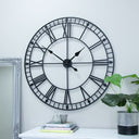 Large Black Iron Skeleton Wall Clock 88cm x 88cm