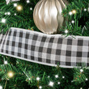 Large Black &amp; White Checked Christmas Tree &amp; Gift Wrapping Ribbon - 270cm (2.7m / 106.3')
