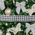 Large Black &amp; White Checked Christmas Tree &amp; Gift Wrapping Ribbon - 270cm (2.7m / 106.3')