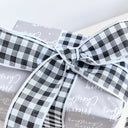 Large Black &amp; White Checked Ribbon Garland - 270cm