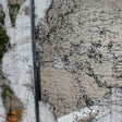 Large Black &amp; White Distressed Mirrored World Map Canvas Print 144cm x 81cm