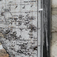 Large Black &amp; White Distressed Mirrored World Map Canvas Print 144cm x 81cm
