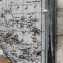 Large Black &amp; White Distressed Mirrored World Map Canvas Print 144cm x 81cm