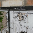 Large Black &amp; White Distressed Mirrored World Map Canvas Print 144cm x 81cm