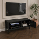 Large Black Wooden Fluted TV Cabinet / Media Unit - 120cm x 50cm - Hales Black Range