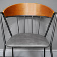 Large Black &amp; Wooden Retro Inspired Dining Chair