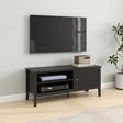 Large Black Wooden Tv Cabinet - Hales Black Range