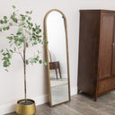 Large Bronze Framed Arched Wall &amp; Leaner Mirror - 50cm x 180cm