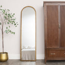 Large Bronze Framed Arched Wall &amp; Leaner Mirror - 50cm x 180cm