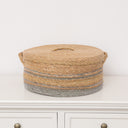 Large Brown &amp; Grey Rope Lidded Storage Basket - 39cm