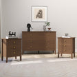 Large Chest of Drawers and Pair of Bedside Tables - Hales Dark Wood Range