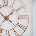 Large Rose Gold Copper Metal Skeleton Clock 80cm x 80cm
