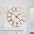 Large Rose Gold Copper Metal Skeleton Clock 80cm x 80cm