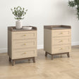 Large Cream 6 Drawer Chest of Drawers &amp; Pair Of 3 Drawer Bedside Tables - Oswin Range