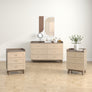 Large Cream 6 Drawer Chest of Drawers & Pair Of 3 Drawer Bedside Tables - Oswin Range