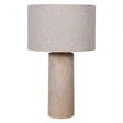 Large Cream Calico Table Lamp with Linen Shade