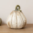 Large Cream Distressed Autumn Pumpkin Ornament - 26cm x 22cm