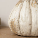 Large Cream Distressed Autumn Pumpkin Ornament - 26cm x 22cm