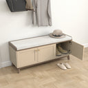 Large Cream Hall Storage Bench with Cushioned Seat - Oswin Range